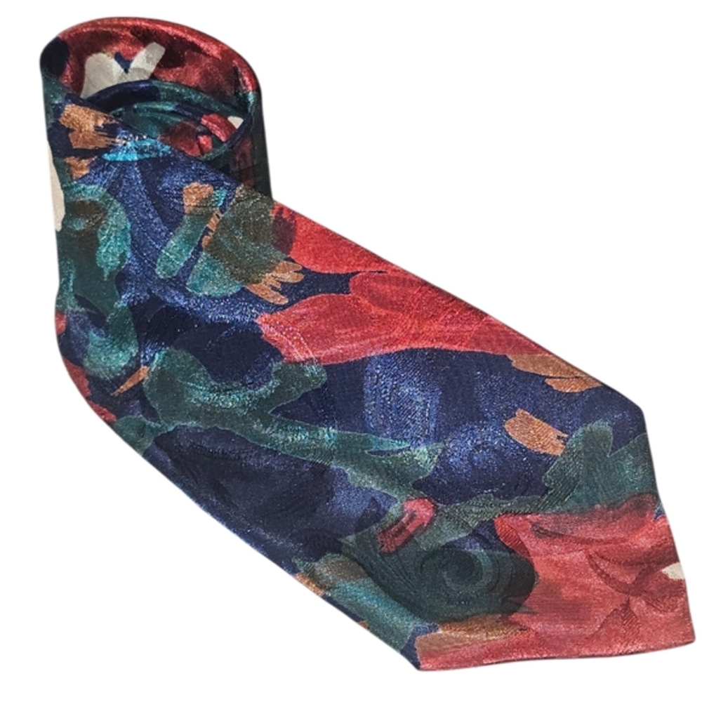 Vintage Towncraft Red and Blue Artistic Necktie Like New Condition